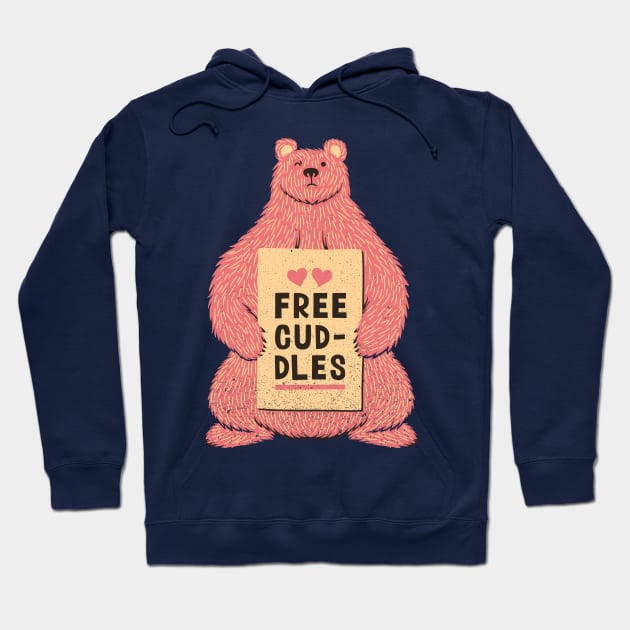 Cute Bear Free Cuddles Pink Hoodie by Tobe_Fonseca